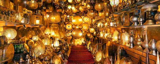 A lantern shop in the souk of Marrakech, Morocco