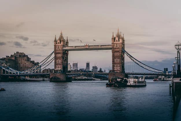 Tower Bridge over the Thames, London, UK