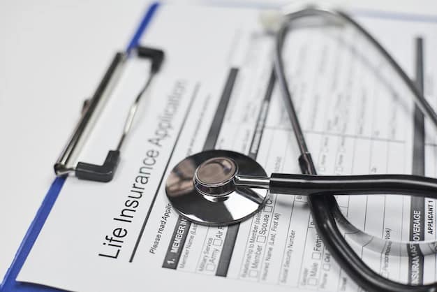 Blank insurance application form with a stethoscope