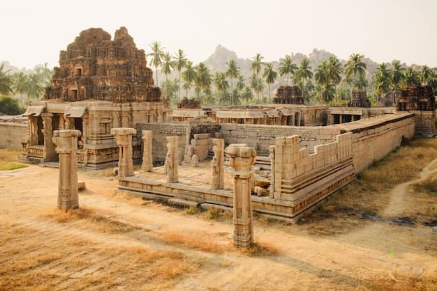 The ruined Achyutaraya temple complex among the boulders of Hampi, Karnataka