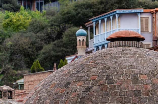 The brick domes of the old sulphur baths in Tbilisi, Georgia